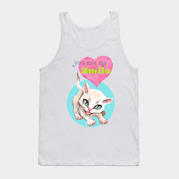 Sweet cute white kitten best friend. Love you cat. Tank Top by Rukki Zukki Art